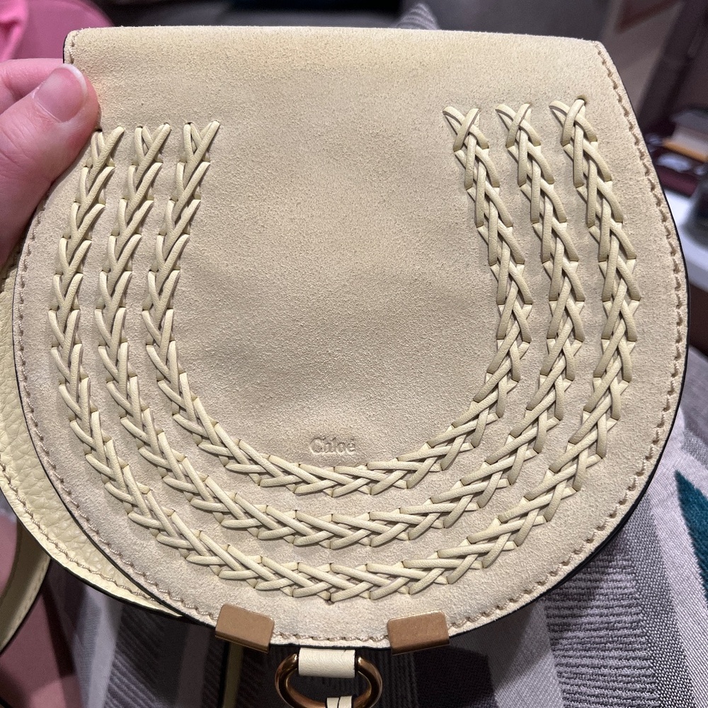 Chloé Marcie Yellow Suede crossbody bag small